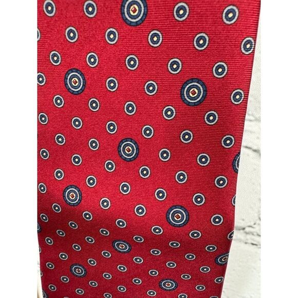 CHRISTIAN DIOR 100% silk red multicolor mens ties set of 3 - Picture 7 of 9